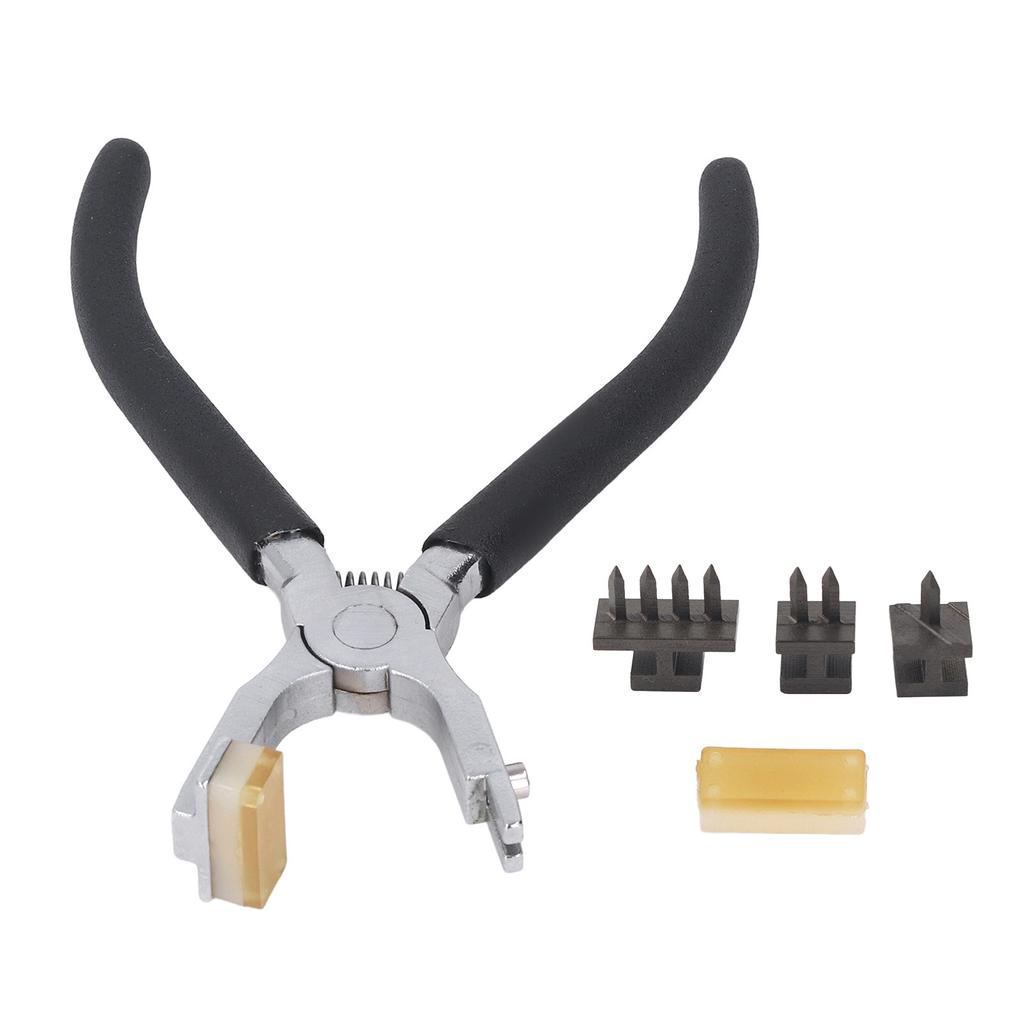 Silent Leather Hole Punch Double Lever Replaceable Head Rhombus Cutting Puncher with Comfortable