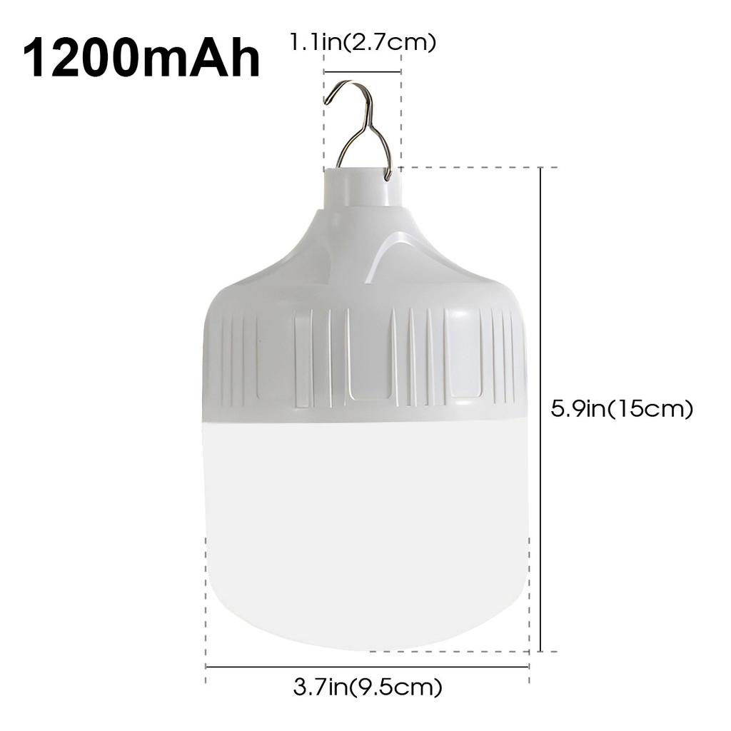 White 1200mAh 3-speed white light USB rechargeable LED hook-type bulb camping lantern power outage emergency light