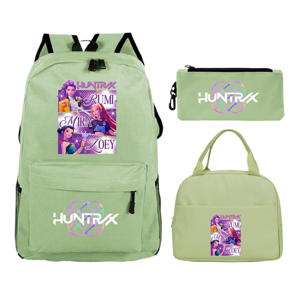Dämonenjäger Mädchengruppe Peripherieartikel dreiteiliger Schulranzen Grenzüberschreitender Campus Grund- und Sekundarschüler Freizeitrucksack Federmäppchen