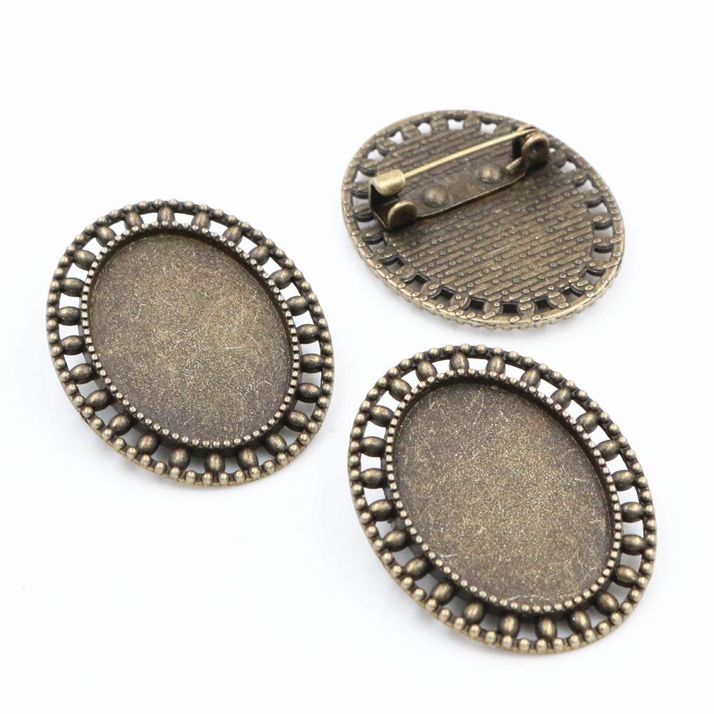 5 шт. 18x25 мм Внутренний размер 3 Цвета Позолоченная Основа для Броши Классический Стиль Камея Кабошон Основа Заготовка античный бронзовый