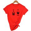Am Coffee Pm Red Wine Print T Shirts Harajuku Tops Ropa Mujer Fashion Graphic Tees Women