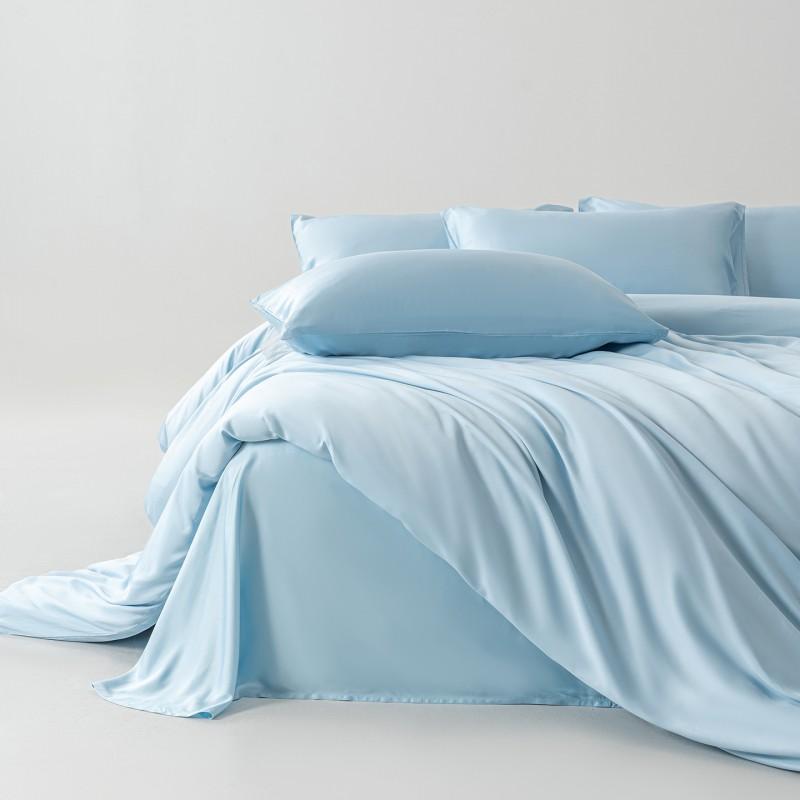 60S Bamboo Fiber Bed Sheet Set Solid Color Luxury Bedding A Class