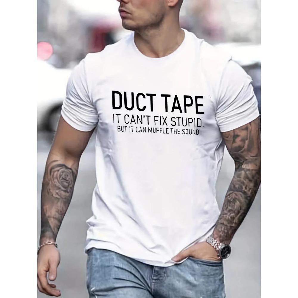 

Funny Slogan Pattern Print Men s T-shirt Graphic Tee Men s Summer Clothes Oversized T-Shirt O-Neck Men s Outfits100% Cotton XXXL белый