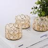 Crystal Tealight Candle Lantern Holders Crystal Candlestick Desktop Candlelight Dinner Prop Metal Ornament Candle Holder