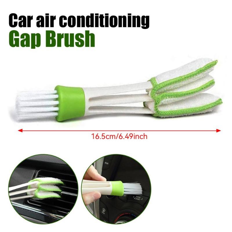Multifunction Car Air Vent Cleaner Mini Double-end Micro Fiber Vent Duster Removable Cloth Cover Portable Cleaning Brush For Car