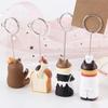 Creative Kawaii Stationery Resin Folder Clip Memo Clip Photo Card Stand Bread Cat Memo Holder