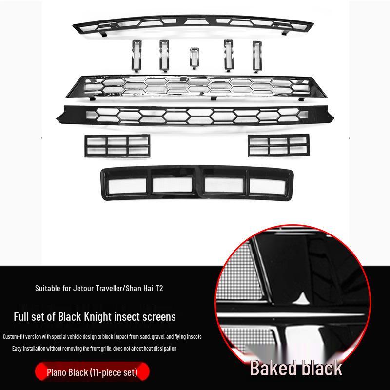 Jetour Traveler Black Warrior Front Grille Anti-Insect Net and Dust Cover Set for Shanhai T2 Accessories