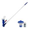 Swimming Pool Cleaning Kit Vacuum Cleaner Suction Head with Brushes Extendable Rod Mesh Bag