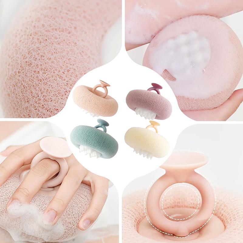 Kulatá sprchová koule ve tvaru slunečnice, super měkká masážní koupelová koule s přísavkou, kartáč, ručník, bahenní houba, koupelnové doplňky