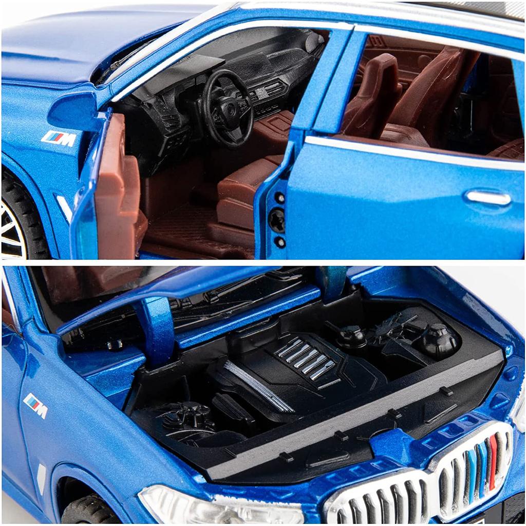 1:32 schaal X5 SUV-model autospeelgoed, zinklegering trekspeelgoedauto met geluid en licht voor kinderen jongen meisje cadeaucollectie