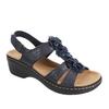 Women Summer Sandals Flower Wedge Platform Orthopedic Shoes Retro Rome Casual Comfortable Peep Toe Plus Size