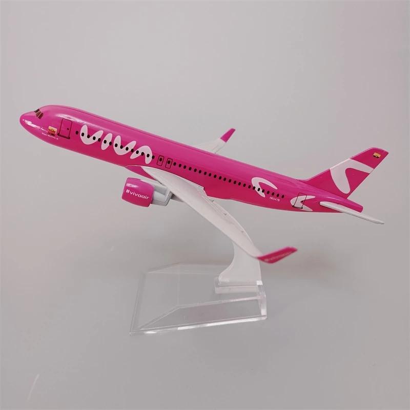 Scale 16CM 1:400 Metal Aircraft Columbia Pink A320 Replica Airlines A320 Airplane Diecast Model Aviation Plane Collectible Gift