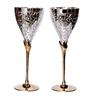 StonKraft Graviertes Versilbertes Reines Messing Premium Kelch Champagnerflöte Coupe Weinglas Set