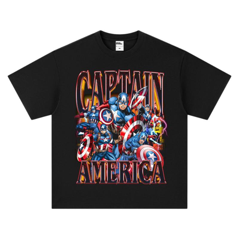 

Captain America MultiArmor Cotton TShirt Vintage Streetwear Retro Harajuku Casual Crew Neck Short Sleeve Top for Men and Women M