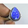 Natural Lapis Lazuli 925 Solid Sterling Silver Ring Size US-7 PG-114