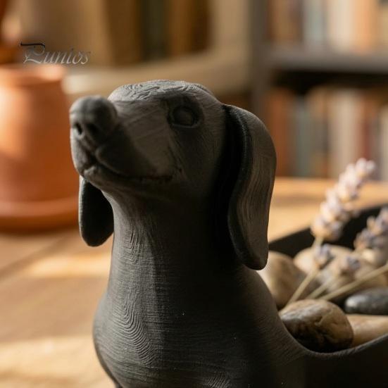 Dekorative Hundefigur 3D-gedruckter Dackel Aufbewahrungsschale für Schmuck Schlüssel Ohrringe, Kreativer Schreibtisch-Organizer, Tischdekoration Eingangsbereich Dekoration Und
