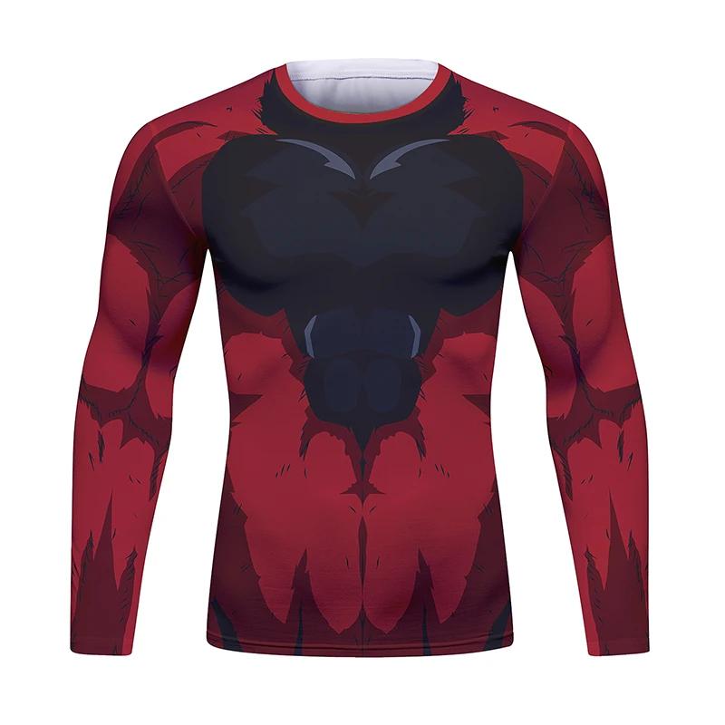 Fight Rashguard Men's Sports T-shirt Tops Fitness Printed Sublimation Boxing MMA Compression Tights Long Sleeve T-Shirts