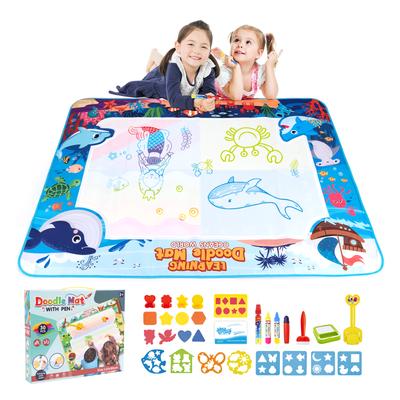120x90CM Magic Water Drawing Mat Coloring Doodle With Reusable Magic Pens Montessori Painting Board Educational Toys Kids Gifts