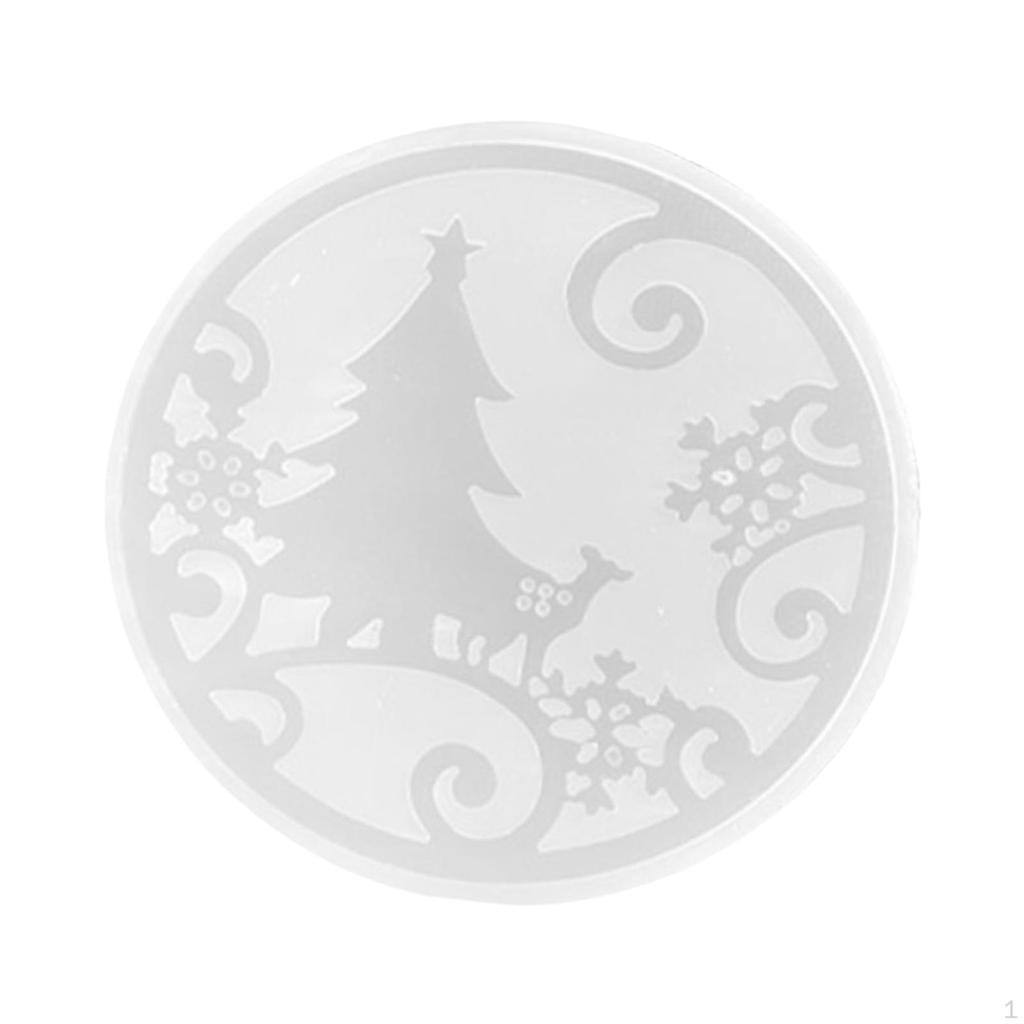 Christmas Coasters Model Crafts Cup Pad Creative Display Resin Epoxy for Living Room Home
