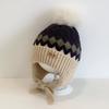 New Children's Rhombus Jacquard Knitted Ear Protection Hat for Boys and Girls' Babies Autumn and Winter Fleece Warm Hat