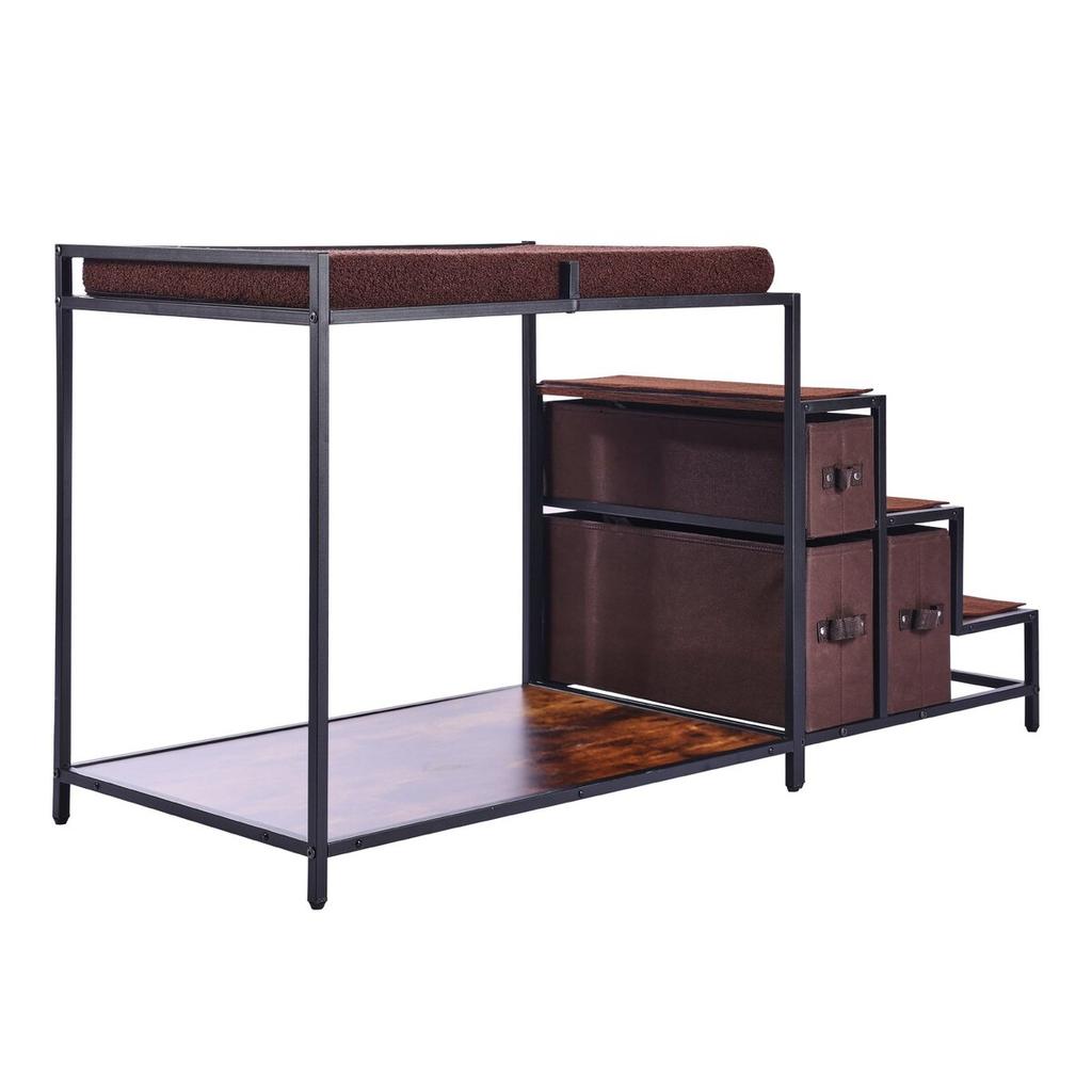 Pet Bunk Bed Dog/Cat Window Perch with Stairs Storage Medium Size