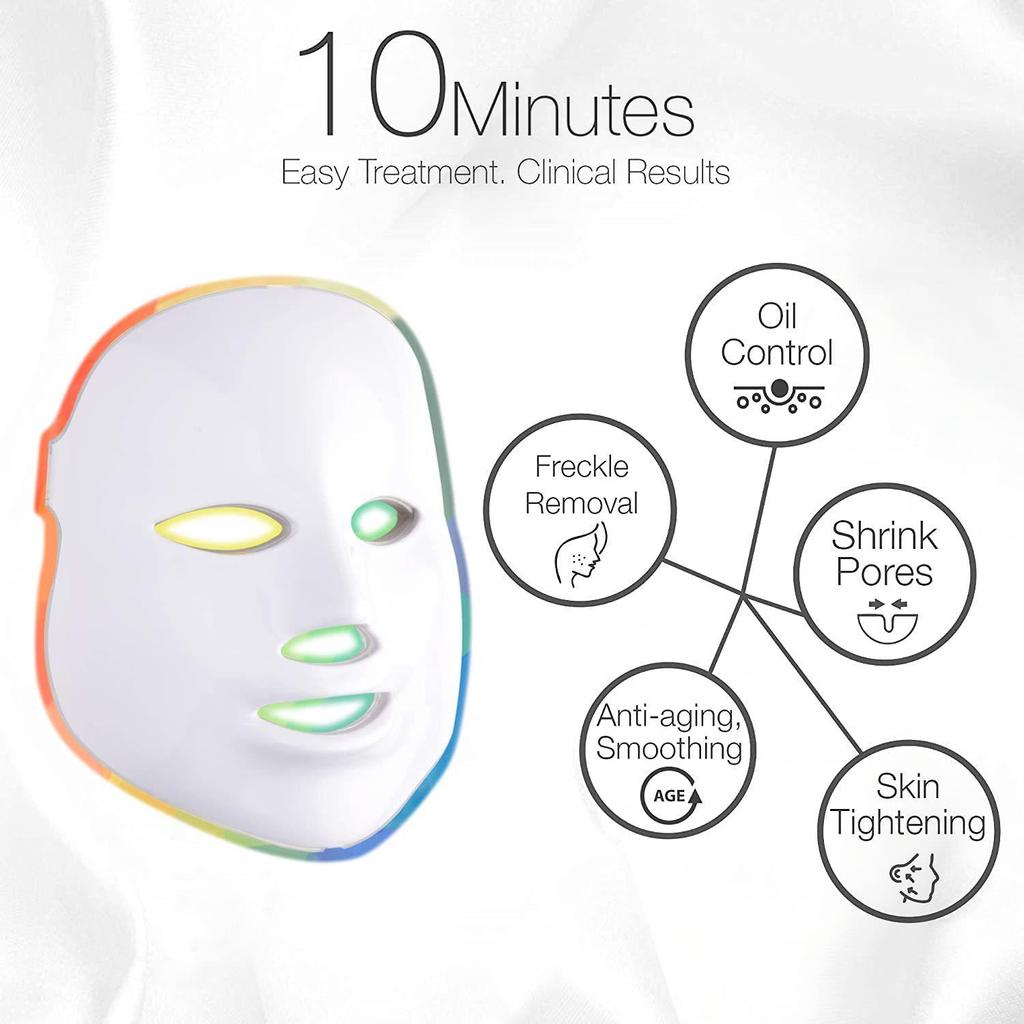 LED Photon Skin Rejuvenation Mask: 7-Color Light Therapy for Face and Neck