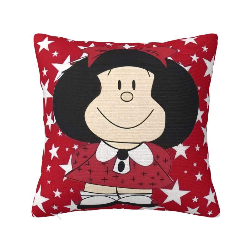 Custom Mafalda Kawaii Vintage Quino Comic Cartoon Mang Anime Throw Pillow for Living Room Luxury Cushion Cover Square Pillowcase