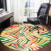 1pc Abstract Pattern Office Round Rug, Non-slip, Soft and Durable Office Rug for Interior Decoration, Perfect for Office, Beautiful Decoration Yy26031