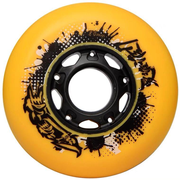 Ruidongle Custom Logo Shock Absorbing High Rebound Professional Inline Skating Wheels 72 76 80mm PU for Youth Training Skating
