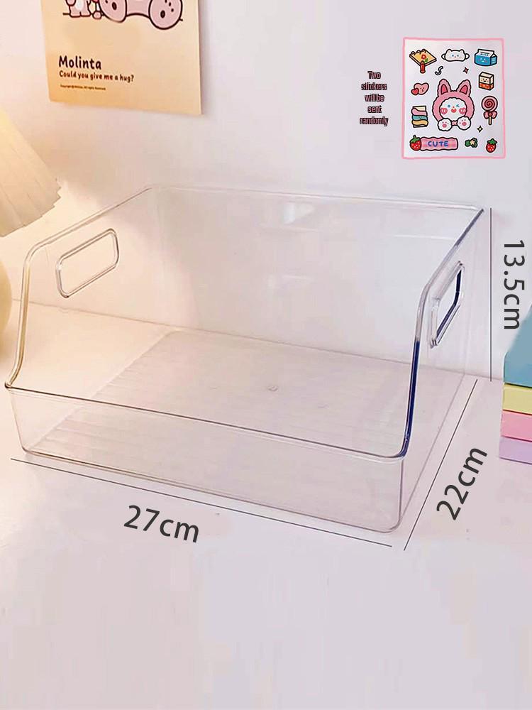 Acrylic Bookstand & Storage Box - Transparent Desktop Organizer with Large Capacity