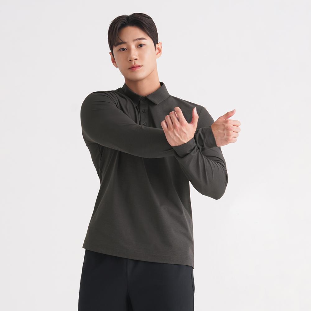 Skullpig Smt25062-04 Addiction Comfort Collared T-Shirt (Long Sleeve) Dark Charcoal