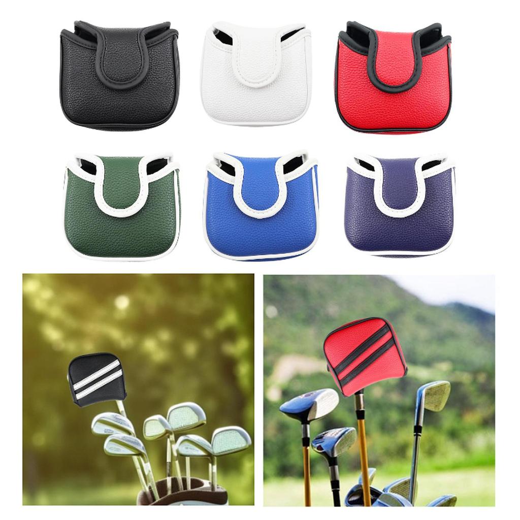 Wear Resistant Golf Mallet Putter Cover Soft PU Leather Headcover Sleeve for Golf Club Protection on the Course