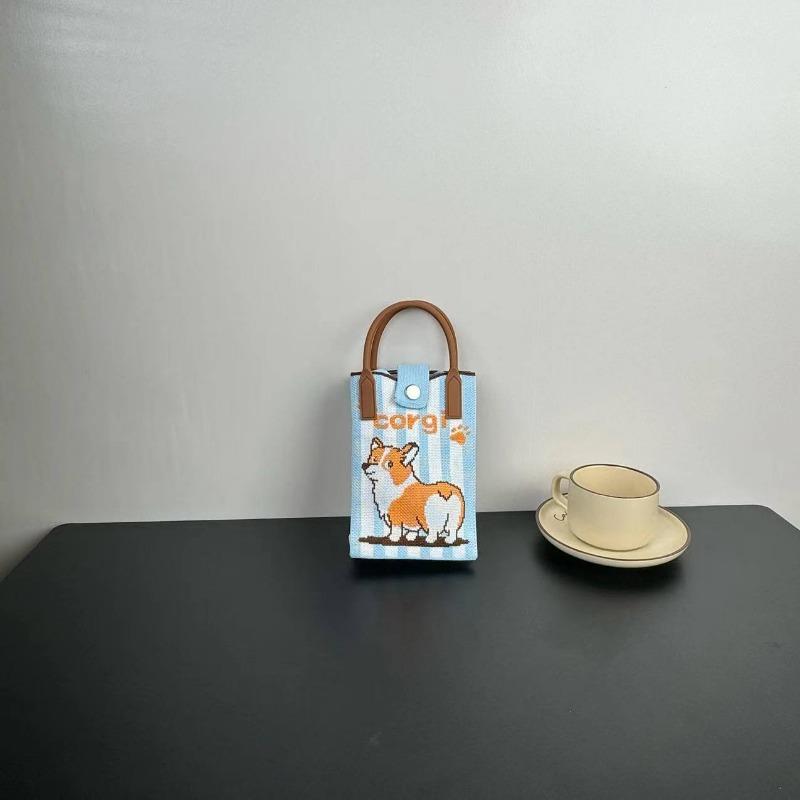 Premium Sense Ns Mobile Phone Bag New Cartoon Knitted Bag Dopamine Niche Versatile Messenger Shoulder Bag Handbag