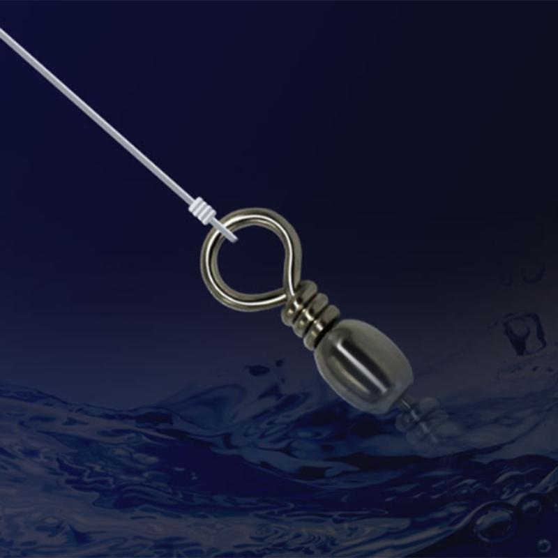 200Pcs Carbon Steel Swivels Fishing Line Connector Fishing Barrels Swivels Rolling Balls Bearing Fishing Swivels Enduring