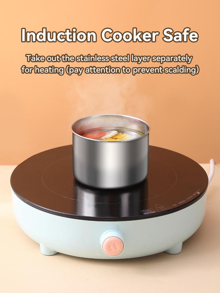 WORTHBUY Cute Bear 304 Stainless Steel Thermal Lunch Box For Kids Adults Portable Microwave Bento Box Leak Proof Food Container