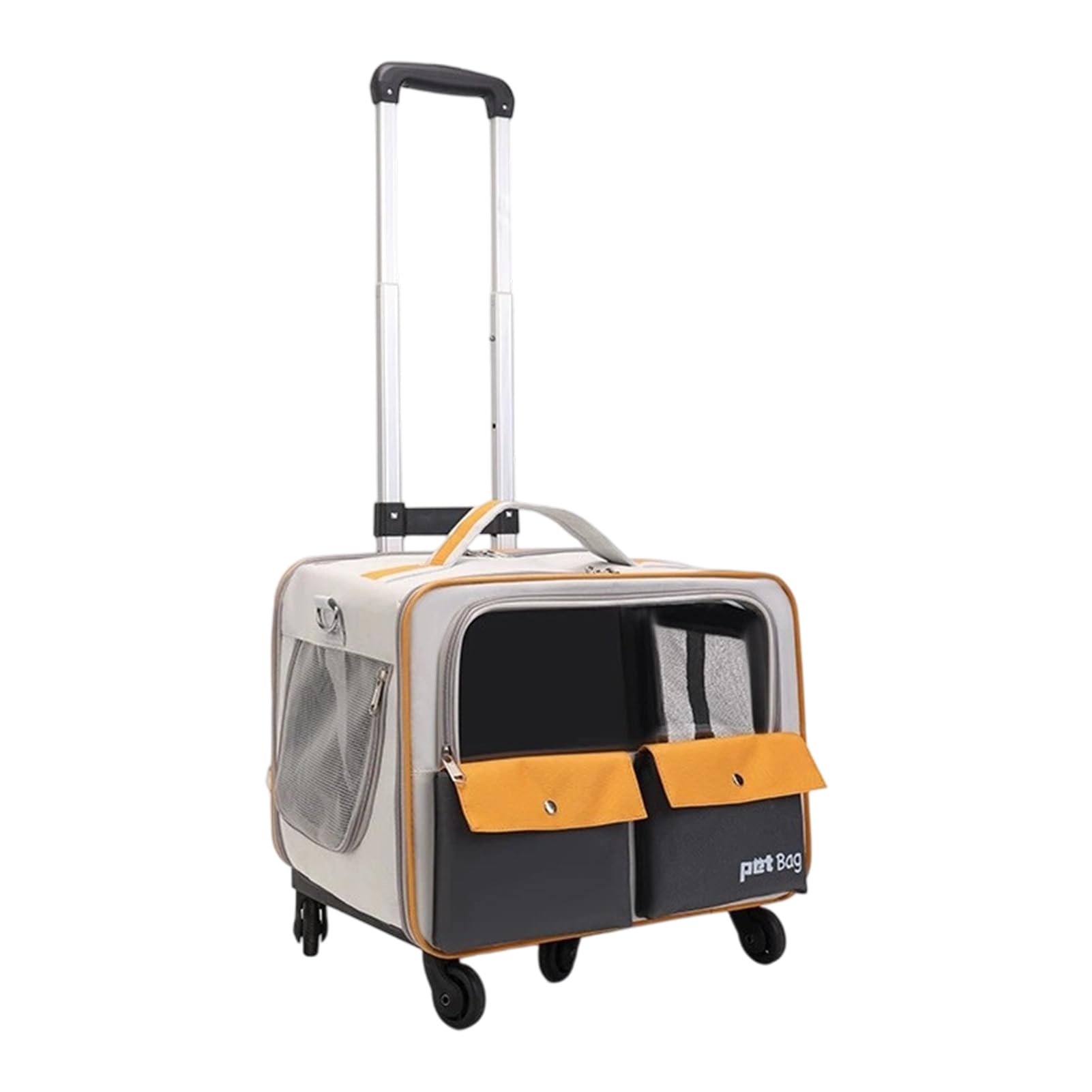 Рюкзак-переноска для кошек Loyimioo, переноска для питомцев, тележка, рюкзак-переноска для собак с отдельной сумкой на колесиках и съемными колесами (оранжевый)