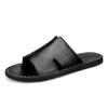 Fashion Fashion Casual Leather Slippers Man Simple Beach Ultra Fiber Leather Shoes Comfortable Walking Sandals Male Outdoor Slides Shoes
