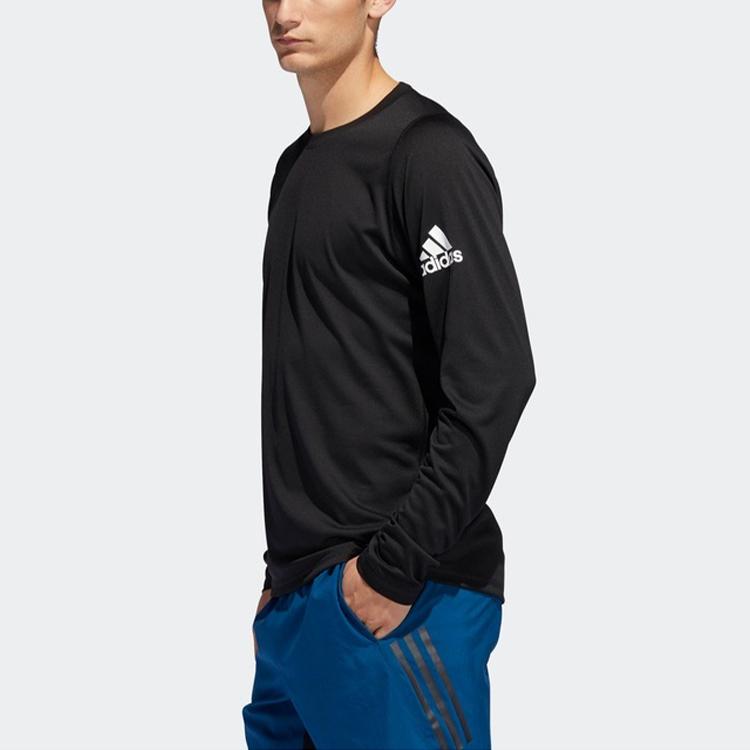 Adidas Training Fitness Casual Sports Crew Neck Logo Gym Shirt Men Tops Black DQ2846