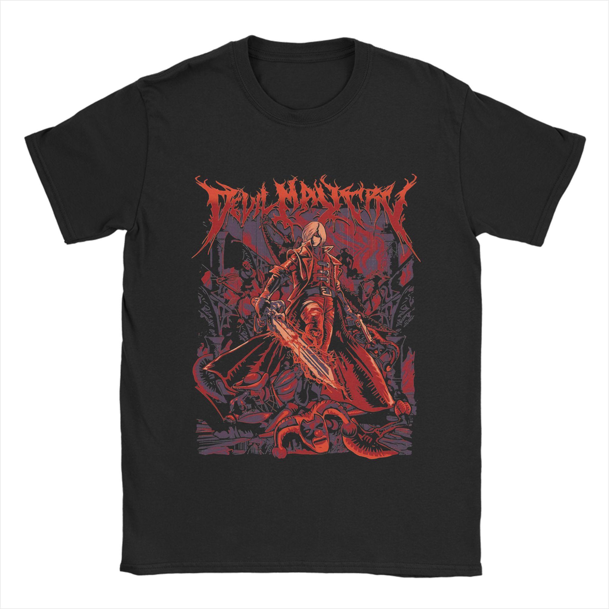 

Devil May Crys T Shirt Summer Hip Hop T-Shirts Men 100% Cotton O Neck Oversize Top Tees Short Sleeve Y2K Retro Tshirt - Men... S разноцветный