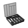 Cutlery Tray with Lid Utensil Storage Box Kitchen Utensil Holder with Lid 6 Compartments Drawer for Chopsticks for Flatware