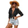 Women's Summer Beach Long Sleeve Cover-Up Cardigan Bikini Top