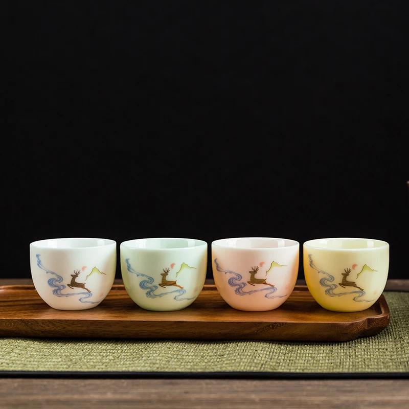 Chińska biała porcelanowa mała filiżanka do herbaty, domowa, osobista filiżanka, wysokiej jakości ceramiczny zestaw do herbaty Kungfu, akcesoria do ceremonii herbacianej