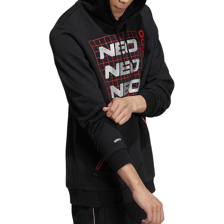 Adidas Neo Sweatshirts Men's Black Hooded Moderate Regular GQ7054