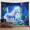 Unicorn Fantasy Tapestry  Enchanted Castle Wall Art Dreamy Magical Tapestries for Home Decor