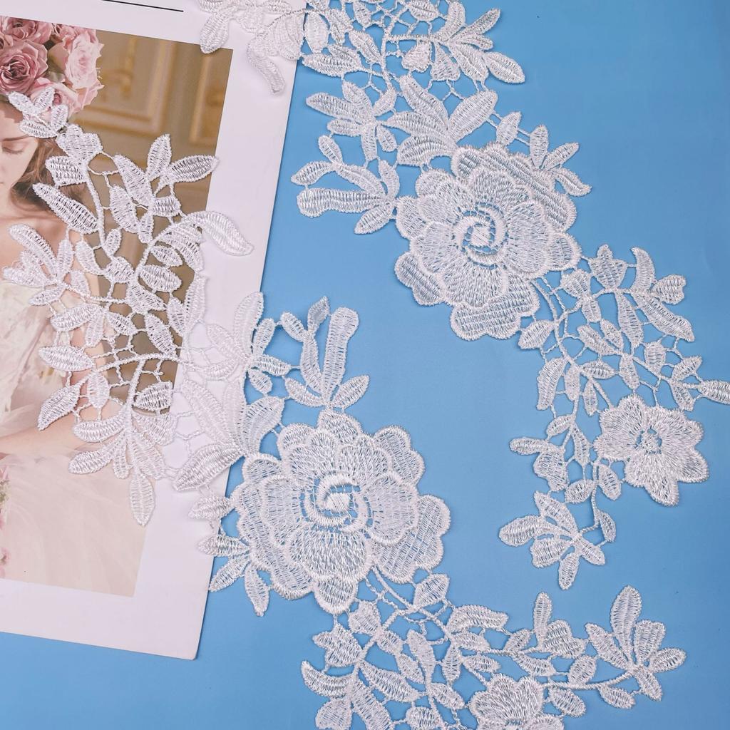 Water Soluble Lace To Flower Cloth Sticker Clothing Lace Decoration Wedding Dress Wedding Shoes Hollow Embroidery Applique Lace Flower