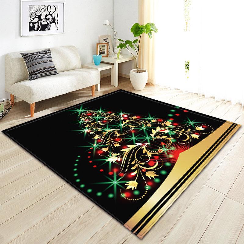 Christmas Living Room Area Rug  Santa Claus Bedroom Decor Children Play 3D Carpets Memory Foam Home Decor Kitchen Rug Floor Mat