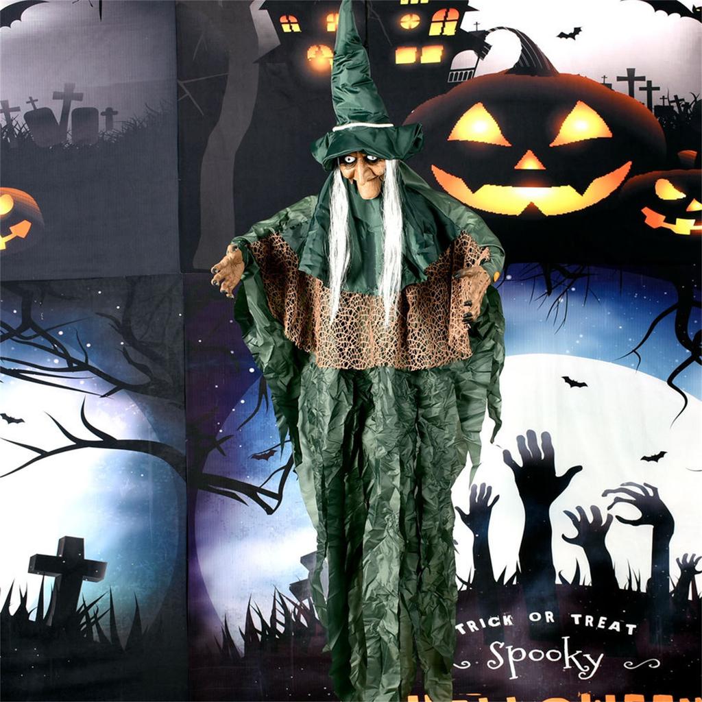 Halloween Deko Animierte Hexe Hängende Haus Requisite Dekorationen LED Augen