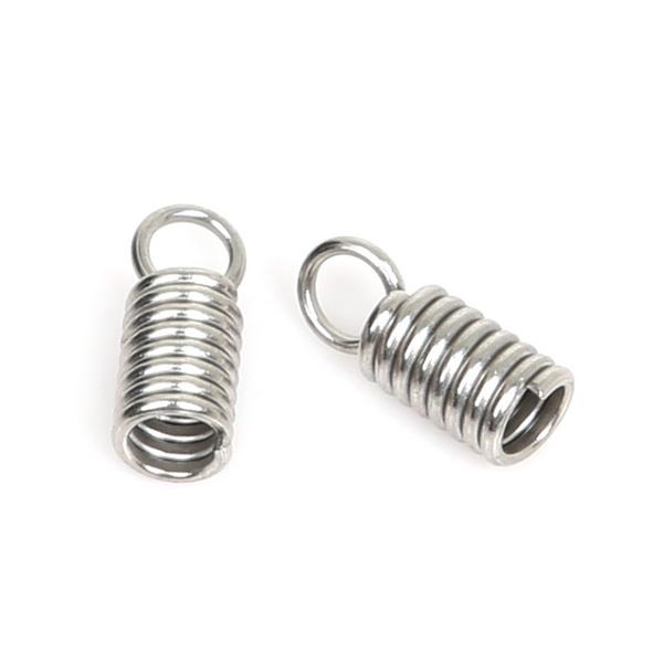 50 Stück Seile Schnur Quetsch-Endkappen Schnallen-Spitzen 2mm 3mm 4mm Halsketten Armband Verbinder Verschluss