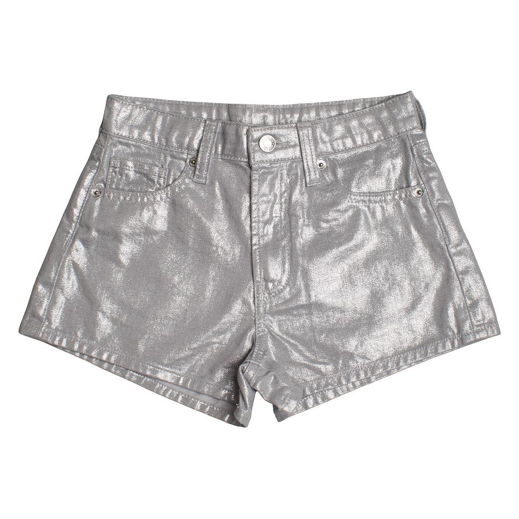 Pantalón Corto de Tiro Alto Metalizado 624636 para Niña