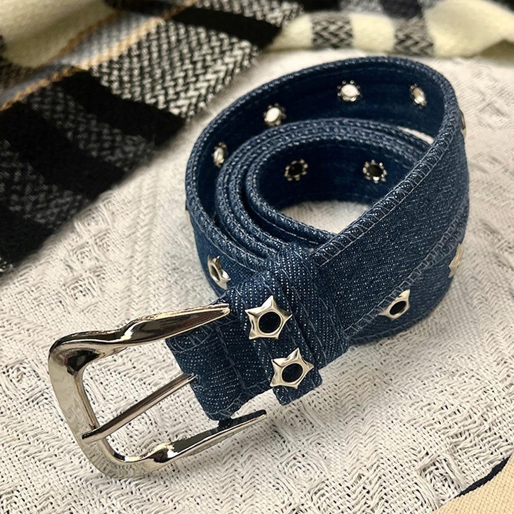 

Canvas Waist Strap Punk Denim Style Waist Belts Casual Waistband Women синий